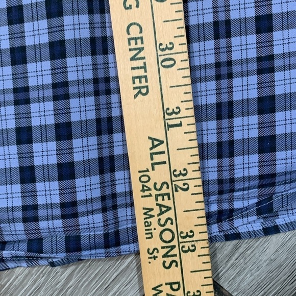 Peter Millar Blue Plaid Long Sleeve 100% Cotton Button Up Shirt size L - Picture 11 of 12